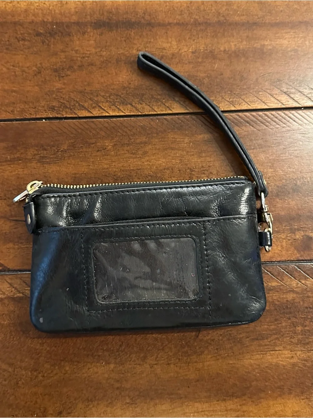 Badgley Mischka Black Leather Wristlet